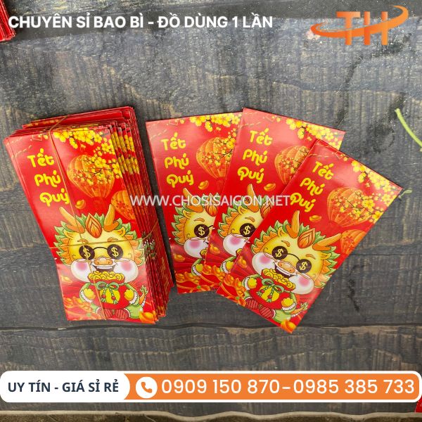 Bao lì xì in nhiều hình họa tiết Tết