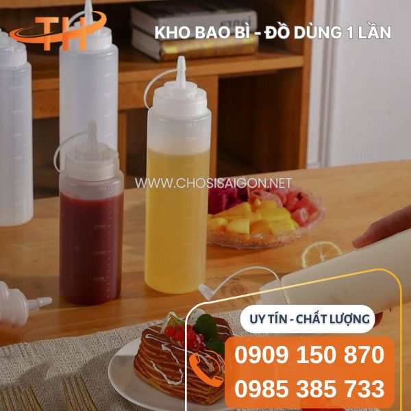 Bình nhựa đựng tương, nước sốt