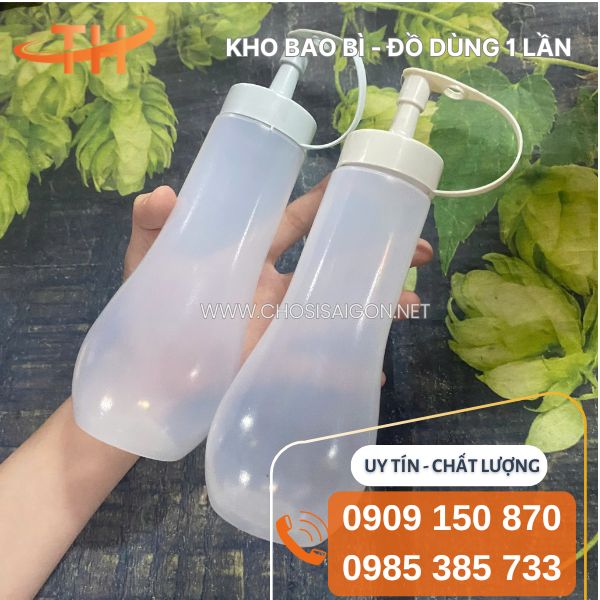 Bình nhựa bầu đựng tương cà, tương ớt, tương đen