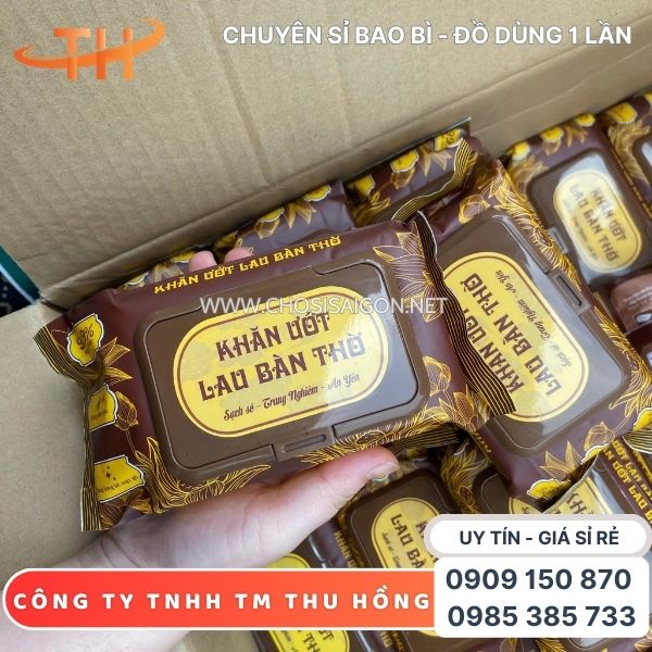 Khăn ướt bao sái lau bàn thờ