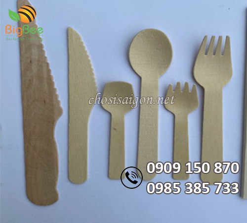 Các loại muỗng nĩa dao gỗ giá rẻ