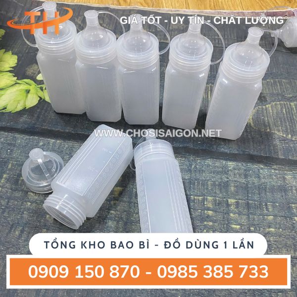 Chai, bình nhựa đựng tương, sốt, mayonnaise, đồ pha chế