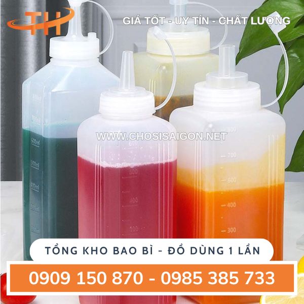 Chai, bình nhựa đựng syrup