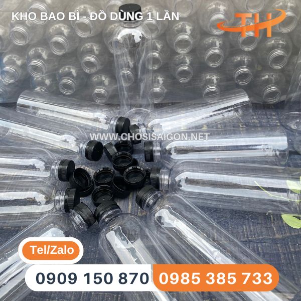 Chai nhựa tròn 1 lít (1000ml) miệng rộng giá xưởng