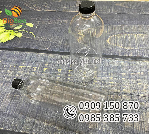 Chai nhựa 1 lít (1000ml) nắp đen uy tín tại TP.HCM