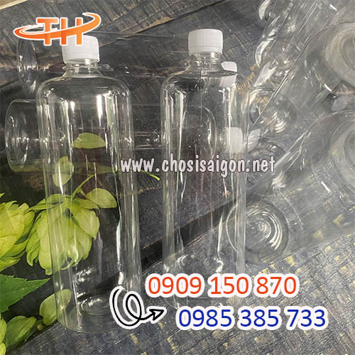 Chai nhựa 1000ml nắp trắng sỉ rẻ