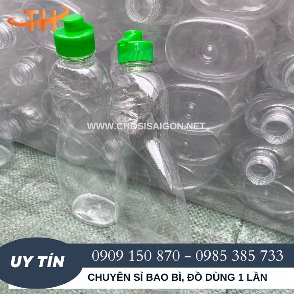 Chai nhựa đựng nước rửa chén bát 400ml nắp bật giá rẻ