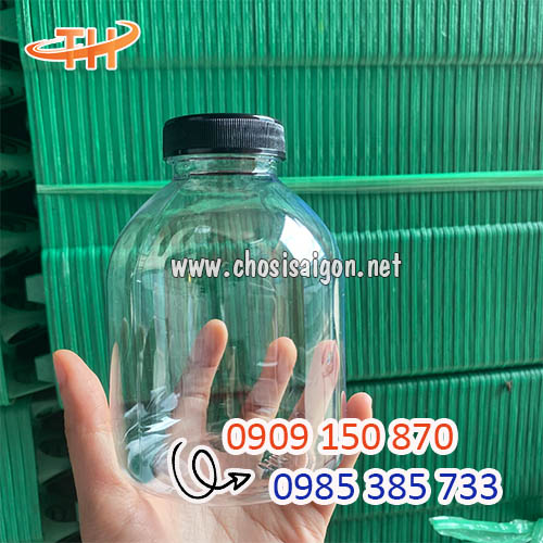 Chai nhựa tròn lùn miệng rộng 400m sỉ siêu rẻ