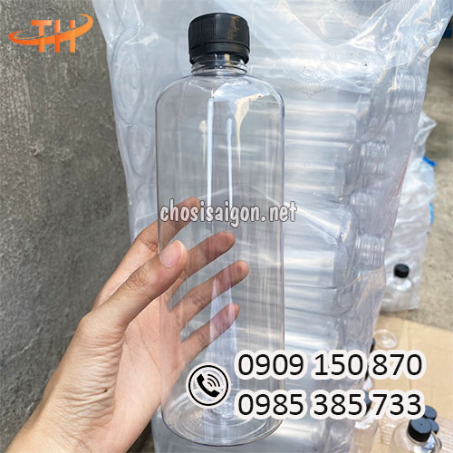Chai nhựa 500ml tròn cao nắp đen đựng mật ong giá sỉ