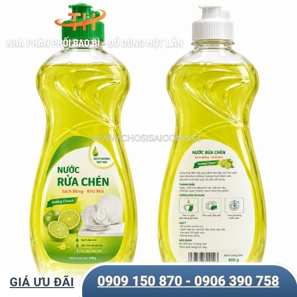 Vỏ chai đựng nước rửa chén cao cấp, chất lượng