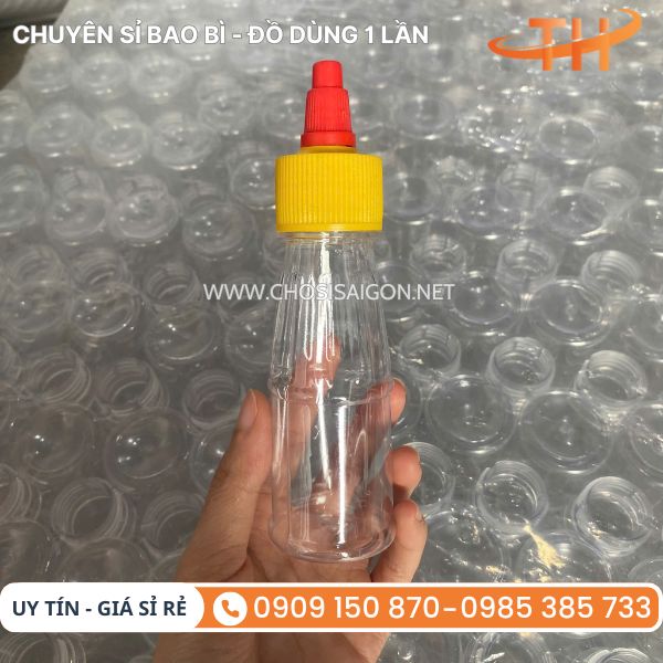 Chai nhựa PET đựng tương các loại nắp nhọn