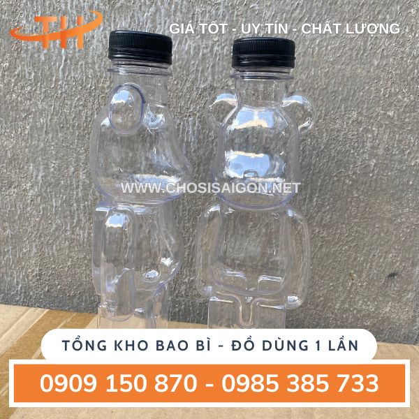 Chai nhựa 500ml hình gấu