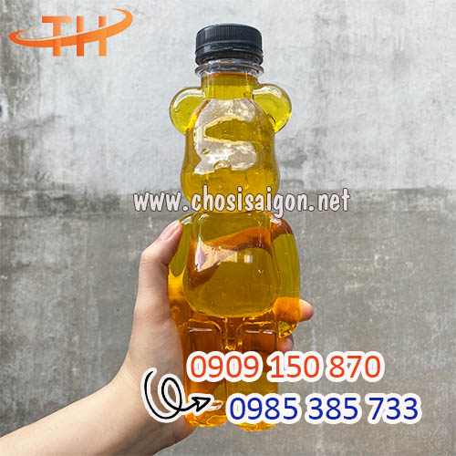 Chai nhựa 500ml hình gấu sỉ rẻ