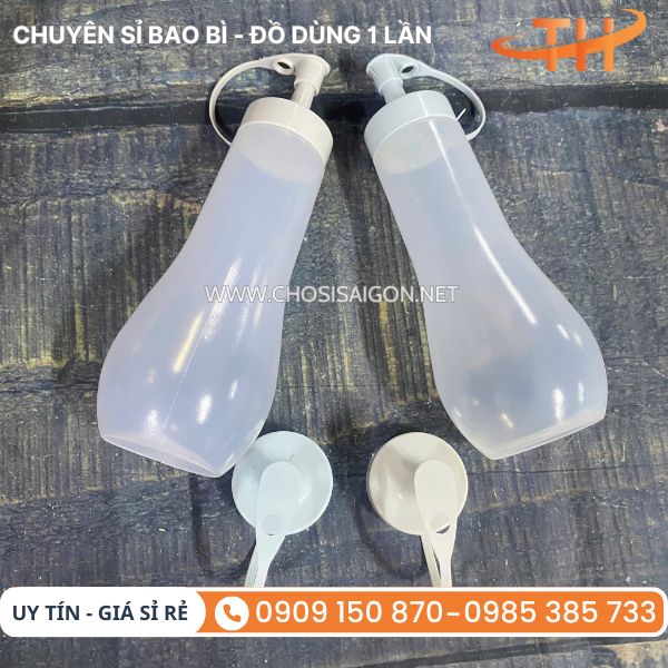 Chai nhựa mềm dẻo bóp xịt đựng tương, sốt