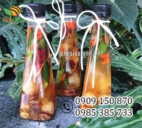 Chai nhựa hình tháp, tam giác đựng chè dưỡng nhan giá rẻ