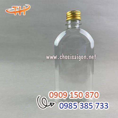 Chai nhựa dẹp nắp nhôm dày dặn, cứng cáp giá rẻ