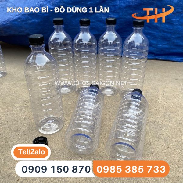 Chai nhựa 1 lít (1000ml) sọc gân giá xưởng TP.HCM