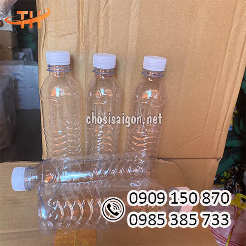 Chai nhựa sọc 330ml nắp trắng giá sỉ rẻ