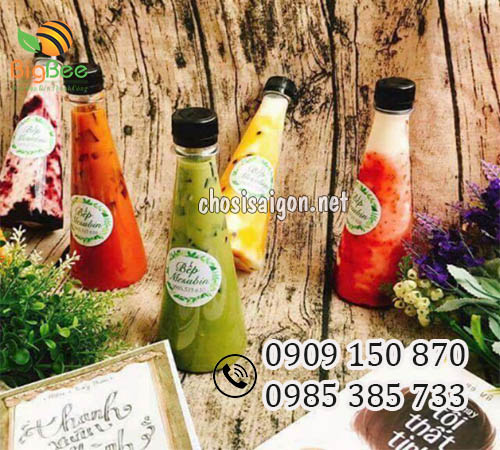 Chai nhựa nắp đen hình tháp, tam giác 330ml giá rẻ