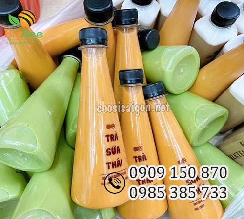 Chai nhựa tam giác 350ml đựng trà sữa giá rẻ ưu đãi