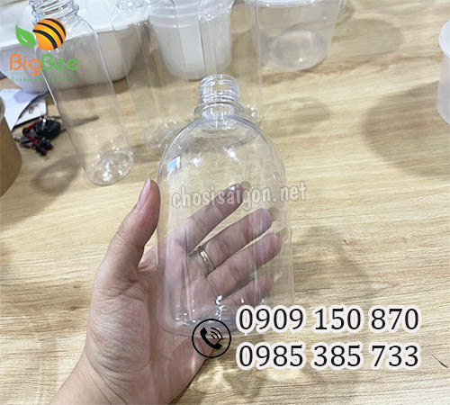 Chai nhựa pet 500ml tròn lùn đựng nước ép