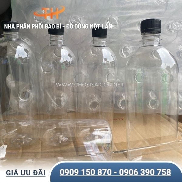 Chai nhựa 1 lít (1000ml) đựng mật ong, thức uống