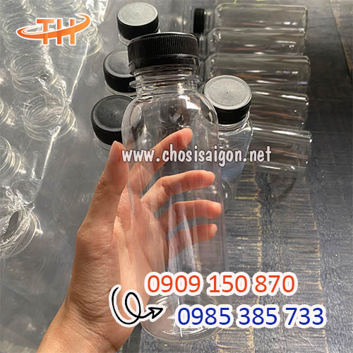 Chai nhựa tròn miệng rộng đựng thức uống giá sỉ rẻ