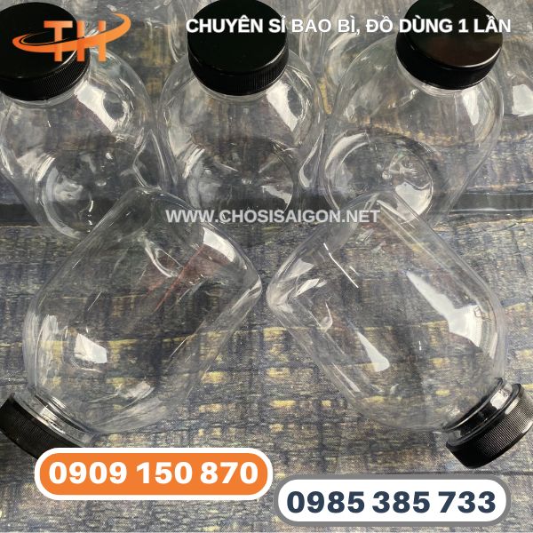 Chai nhựa miệng rộng tròn lùn 400ml giá xưởng