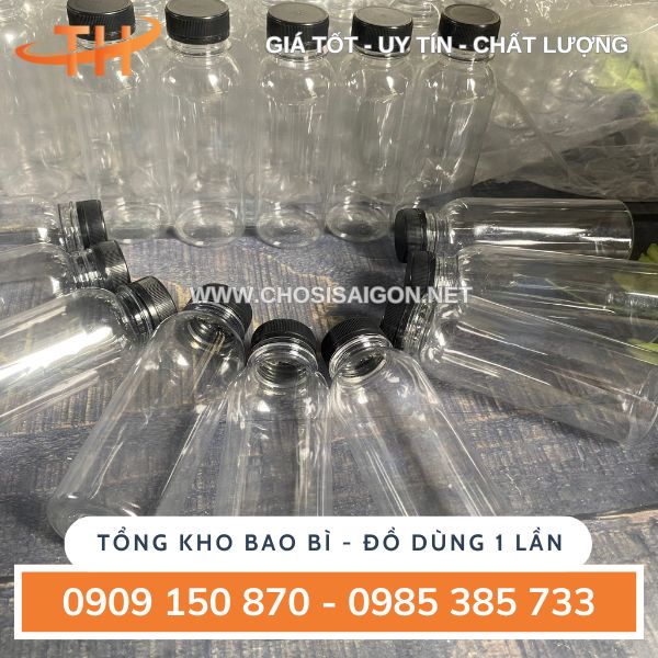 Chai nhựa tròn 330ml miệng rộng