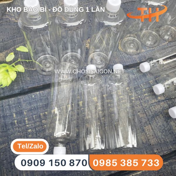 Chai nhựa 1 lít (1000ml) nắp trắng giá tận xưởng rẻ