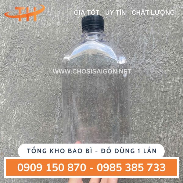 Chai nhựa dẹp vai bầu 500ml đựng thức uống