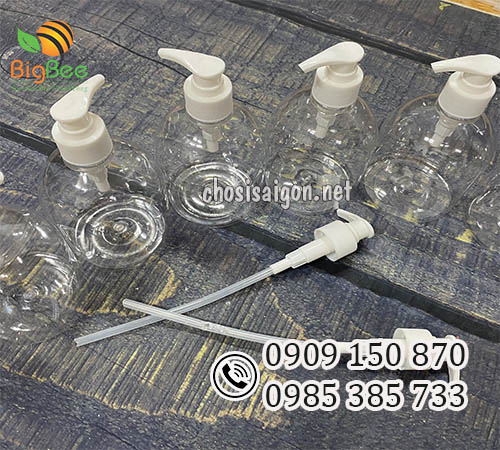 Chai nhựa 500ml có vòi nhấn đựng nước rửa tay, dầu gội sỉ rẻ