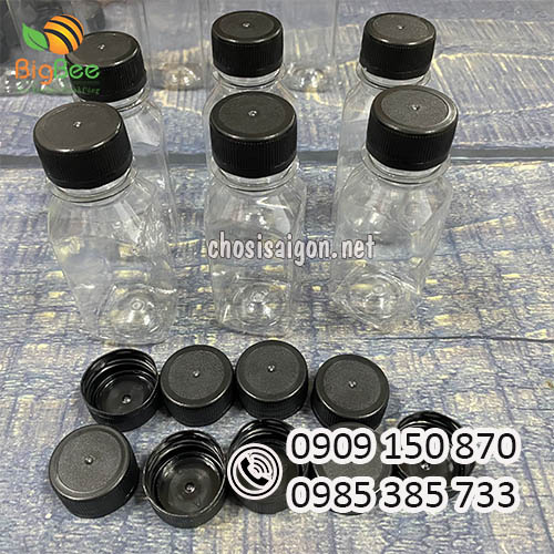 Chai nhựa vuông 120ml nắp đen giá tốt nhất