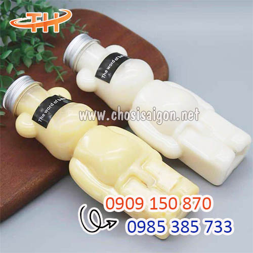 Chai nhựa hình gấu nắp nhôm sỉ rẻ tại HCM