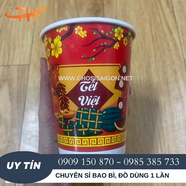 Cốc giấy in hình Tết giá rẻ