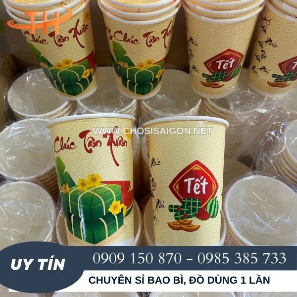 Cốc giấy Tết in sẵn sỉ rẻ tiết kiệm chi phí