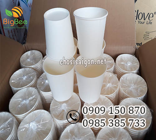 Cốc, ly giấy trắng uống nước dùng 1 lần giá rẻ, uy tín