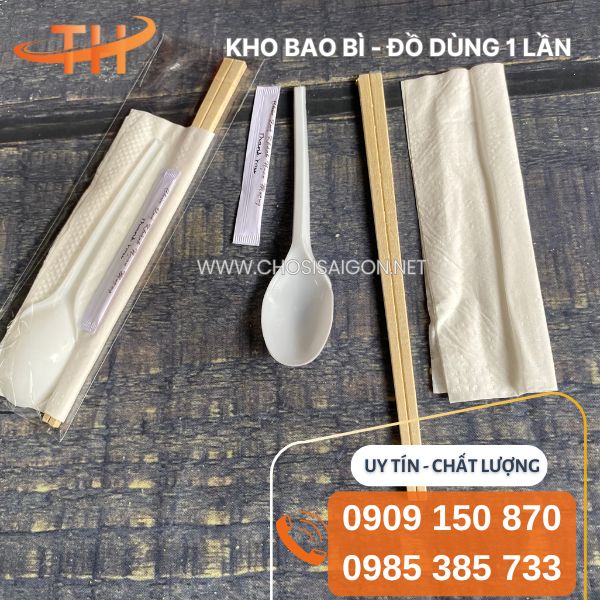 Combo muỗng, đũa, tăm, khăn giấy an toàn, tiện lợi giá sỉ