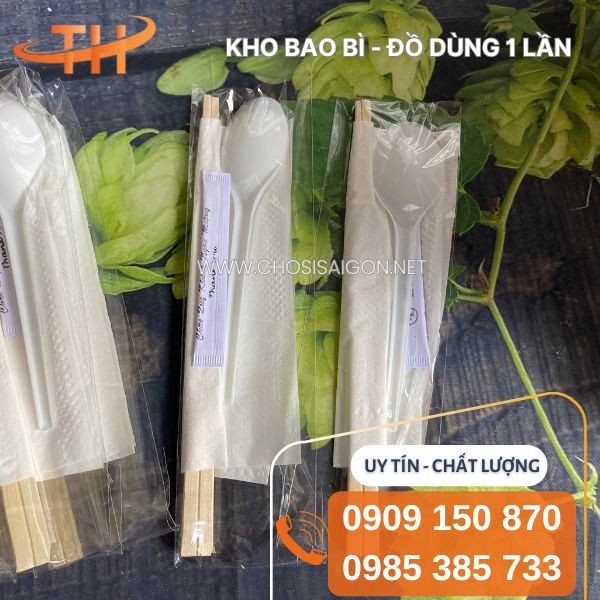 Combo 4 in 1 tiết kiệm muỗng, đũa, khăn giấy, tăm giá rẻ