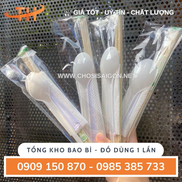 Combo muỗng đũa tăm giấy ăn giá sỉ chất lượng