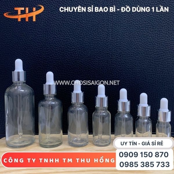Chai đựng serum, tinh dầu núm trắng giá rẻ