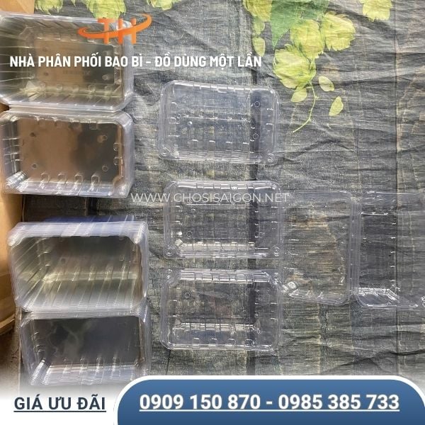 Hộp nhựa đựng trái cây 1kg dày dặn, cứng cáp