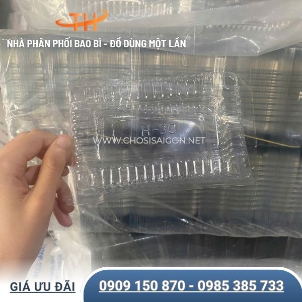 Hộp nhựa H30 sử dụng ghim bấm, thun để đậy