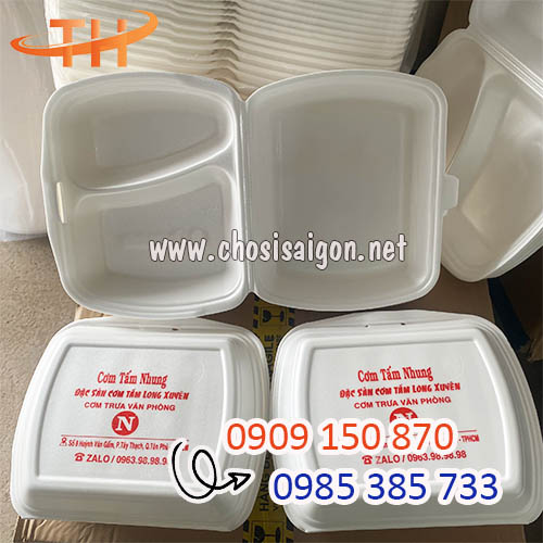 Hộp xốp 2 ngăn - nhận in theo yêu cầu sỉ rẻ
