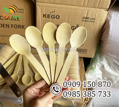 Muỗng gỗ dùng 1 lần an toàn giá rẻ nhất tại nhà cung cấp