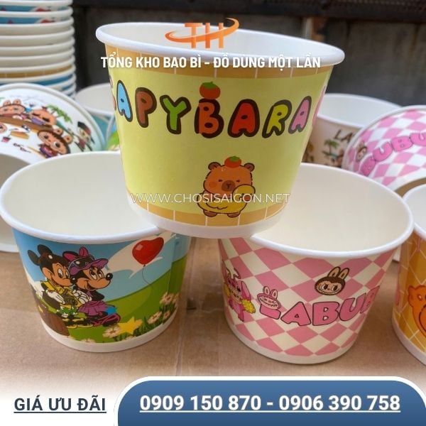 Tô giấy in họa tiết hoạt hình, hình thú đáng yêu giá rẻ