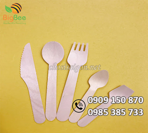 Dao nĩa muỗng bằng gỗ giá sỉ