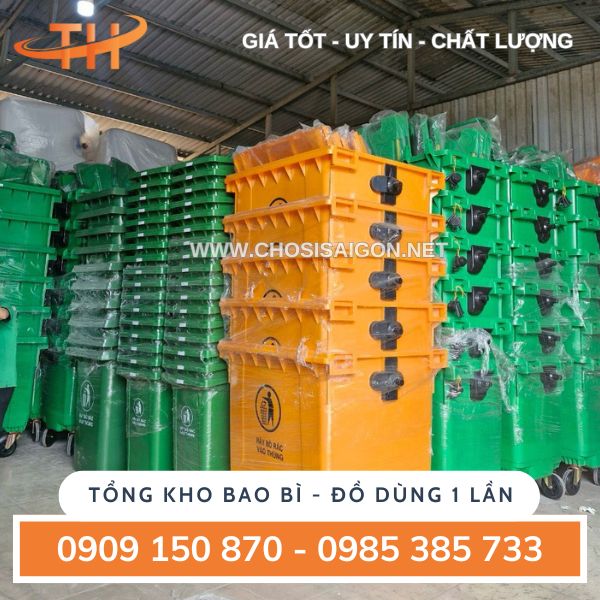 Thùng rác công nghiệp 660 lít sẵn kho số lượng lớn