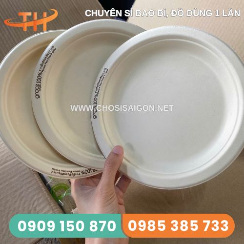 Dĩa bã mía đựng thức ăn