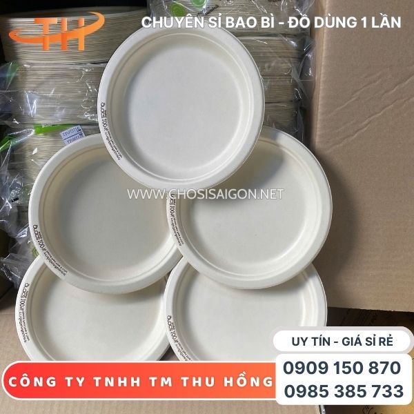 Dĩa bã mía đựng thức ăn